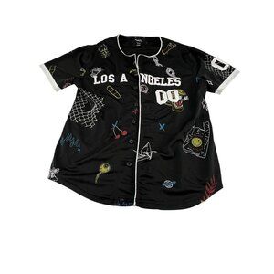 Rue21 Los Angeles Graphic Baseball Jersey Button-Up S Short Sleeves Athleisure